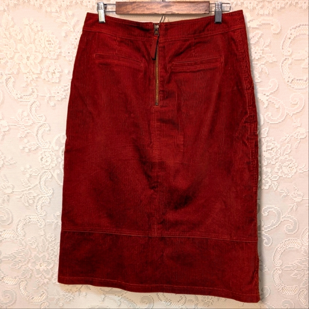 Boden Red Corduroy Pencil Skirt - Picture 3 of 11